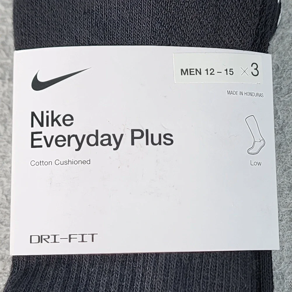 Nike Everyday Plus Cushioned Training Low Socks (3 Pairs) Size XLarge 12-15